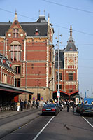 Taxis lining up at the central station, Amsterdam