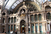 Clock and Antwerp Coat of Arms, Central Station, Antwerp