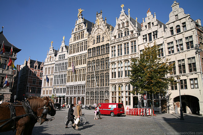 Guild houses at city square