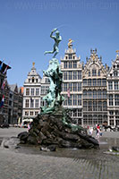 brabo fountain and statue, grote markt, antwerp