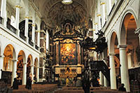 Interior of the Carolus Borromeus Church in Antwerp