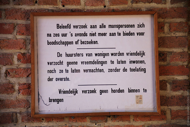 Notice board at Beguinage