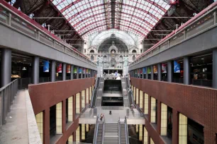 The three levels of the Central Station in Antwerp
