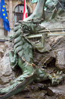 Detail of the Brabo Fountain in Antwerp