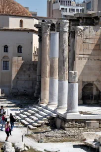 The main entrance to the Library of Hadrian in Athens