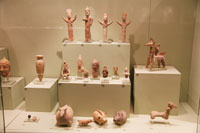 Aardewerk in het Museum van Cycladische Kunst in Athene