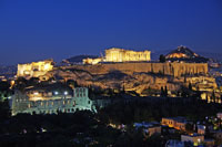 De Acropolis 's nachts