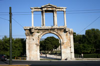 De poort van Hadrianus in Athene