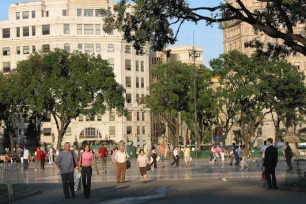 The central plaza at Plaça de Catalunya in Barcelona