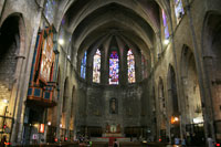 Interieur van de Santa Maria del Pi in Barcelona