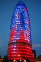 Torre Agbar 's nachts, Barcelona