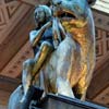 Statue of a lioness in front of the Konzerthaus