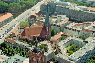 Nikolaiviertel seen from the Fernsehturm, Berlin