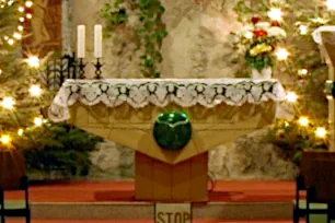 Main altar in the Cave Church, Budapest