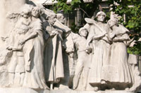 Detail van het Mihaly Vörösmarty Standbeeld in Boedapest