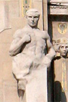 Detail of the facade of the Gresham Palace in Budapest