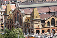 Die Markthalle vom Gellértberg aus gesehen, Budapest