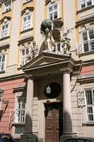 Het centrale portiek van het stadhuis van Boedapest