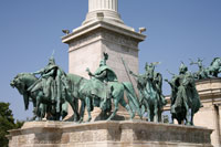 Magyaarse stamhoofden, Millenniummonument, Heldenplein, Boedapest