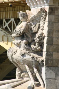 Figurehead on the Margaret Bridge in Budapest