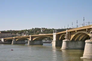 The v-shaped Margaret Bridge in Budapest
