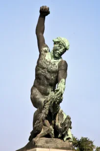 Evil statue at Liberty Monument, Budapest