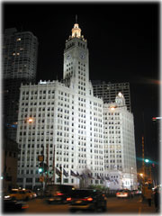 Wrigley Building at night