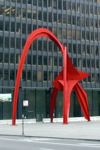 Alexander Calder's Flamingo Sculpture, Federal Center, Chicago