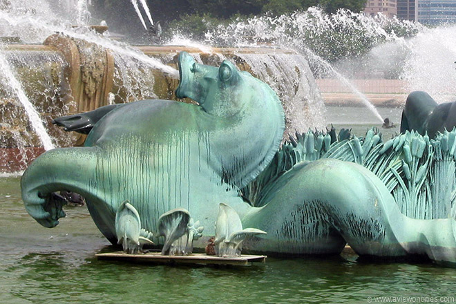 One of Buckingham Fountain's Seahorses, Chicago