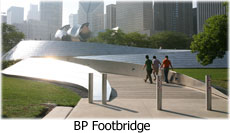 Gehry's pedestrian bridge in the Millennium Park, Chicago