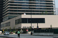 The base of the Aqua in Chicago