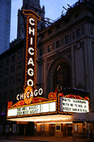Chicago Theatre at night