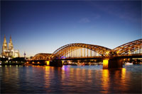 The Hohenzollern Bridge at night