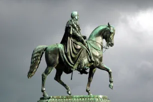 King John of Saxony Statue at the Theaterplatz in Dresden