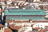 De Mercato Centrale in Florence gezien vanuit de lucht