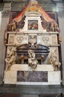Het grafmonument van Michelangelo in Santa Croce, Florence