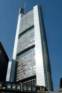 Commerzbank Tower in Frankfurt seen up close