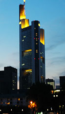 Commerzbank Tower at night