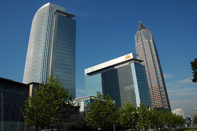 Skyscrapers near the Messe, Frankfurt