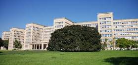 The Monumental facade of the IG Farbenhaus in Frankfurt am Main