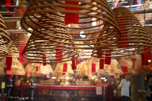 Incense Spirals at Man Mo Temple in Hong Kong
