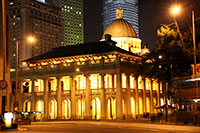 Legislative Council Building at night, Hong Kong