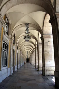 Arcade at the Commerce Square in Lisbon