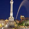 Fountain at the Rossio Square at night
