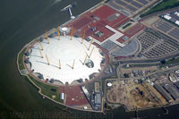 Luftaufnahme von der O2 Arena Londons