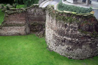 Roman muur aan het Museum of London