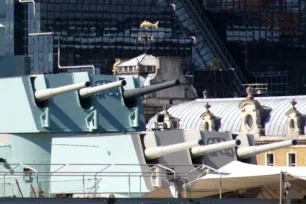 Gun Turrets on the HMS Belfast in London