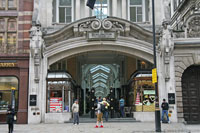 Piccadilly facade of Burlington Arcade in London
