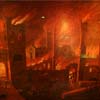 Painting of the Great Fire of 1666 in the Museum of London