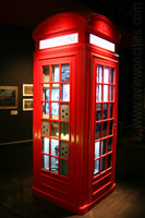Rode telefooncel in het Museum of London